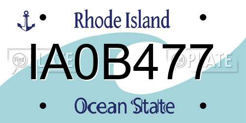 IA0B477 Rhode Island License Plate