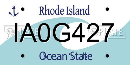 IA0G427 Rhode Island License Plate