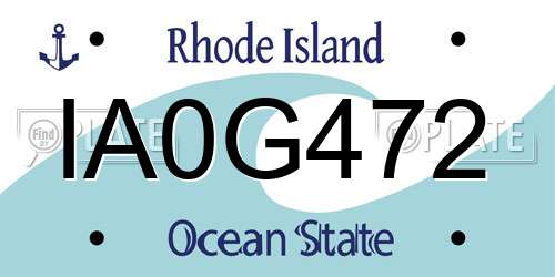 IA0G472 Rhode Island License Plate