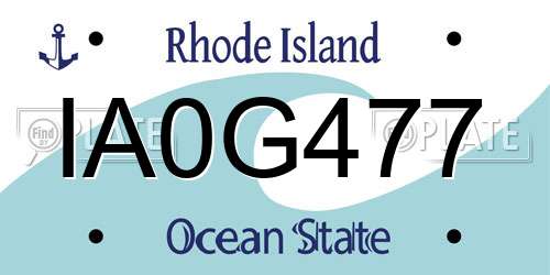 IA0G477 Rhode Island License Plate