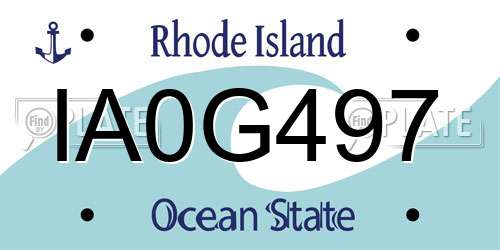 IA0G497 Rhode Island License Plate