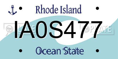 IA0S477 Rhode Island License Plate