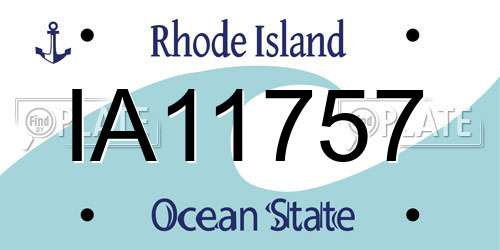 IA11757 Rhode Island License Plate