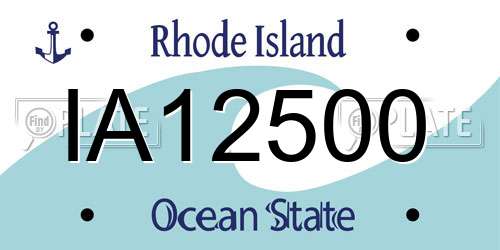 IA12500 Rhode Island License Plate