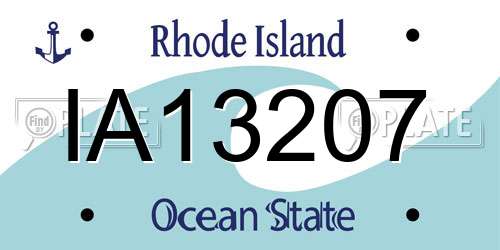 IA13207 Rhode Island License Plate