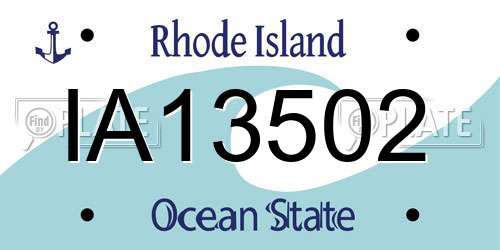 IA13502 Rhode Island License Plate
