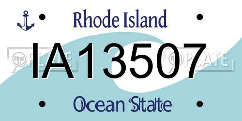 IA13507 Rhode Island License Plate