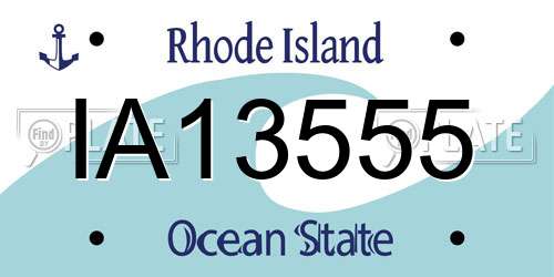 IA13555 Rhode Island License Plate