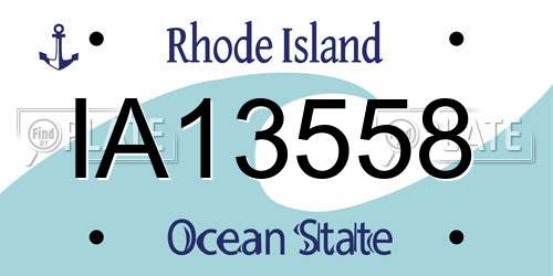 IA13558 Rhode Island License Plate