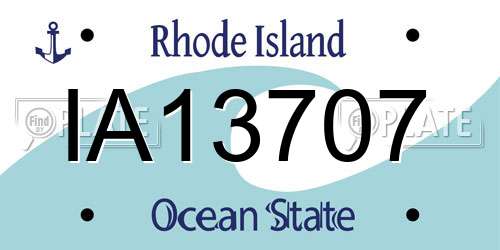 IA13707 Rhode Island License Plate