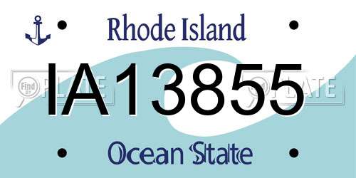 IA13855 Rhode Island License Plate
