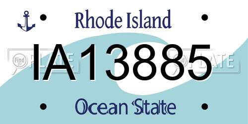 IA13885 Rhode Island License Plate