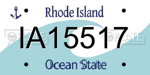 IA15517 Rhode Island License Plate