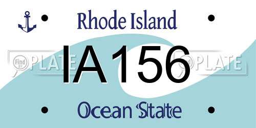IA156 Rhode Island License Plate