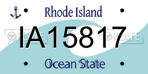 IA15817 Rhode Island License Plate