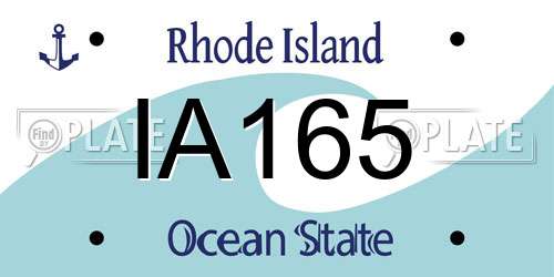 IA165 Rhode Island License Plate