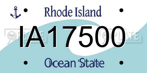 IA17500 Rhode Island License Plate
