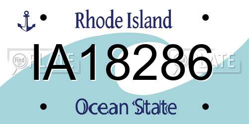 IA18286 Rhode Island License Plate
