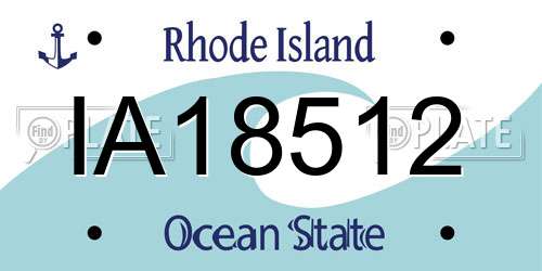 IA18512 Rhode Island License Plate