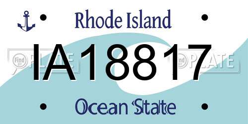 IA18817 Rhode Island License Plate