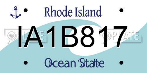 IA1B817 Rhode Island License Plate