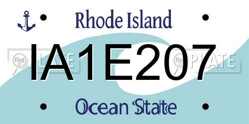 IA1E207 Rhode Island License Plate