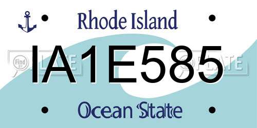 IA1E585 Rhode Island License Plate