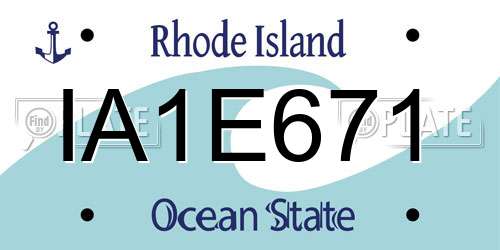 IA1E671 Rhode Island License Plate