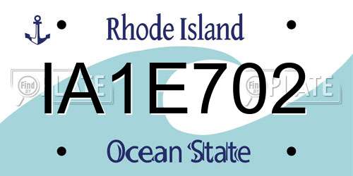 IA1E702 Rhode Island License Plate