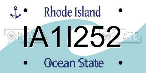 IA1I252 Rhode Island License Plate