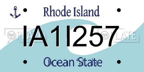 IA1I257 Rhode Island License Plate