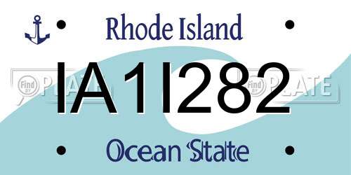 IA1I282 Rhode Island License Plate