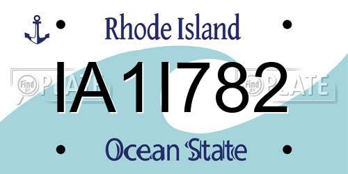 IA1I782 Rhode Island License Plate