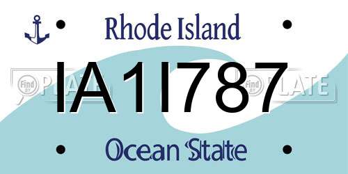 IA1I787 Rhode Island License Plate