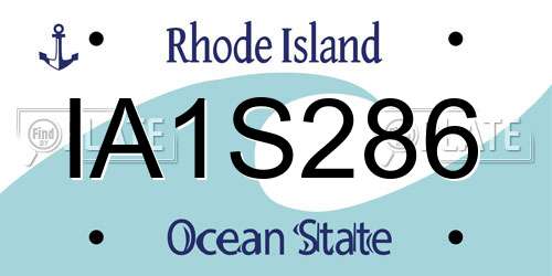IA1S286 Rhode Island License Plate