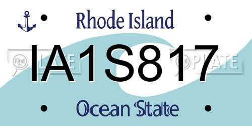 IA1S817 Rhode Island License Plate