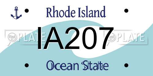 IA207 Rhode Island License Plate