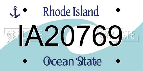 IA20769 Rhode Island License Plate