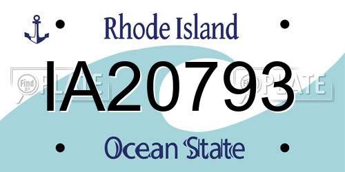 IA20793 Rhode Island License Plate