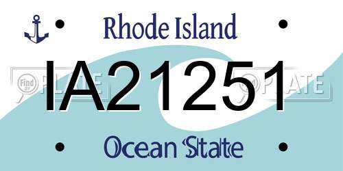 IA21251 Rhode Island License Plate