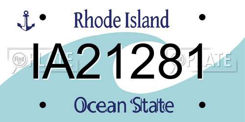IA21281 Rhode Island License Plate