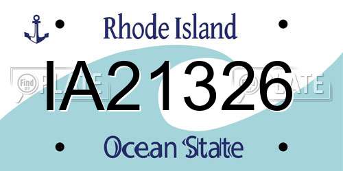 IA21326 Rhode Island License Plate