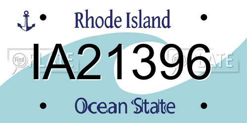 IA21396 Rhode Island License Plate