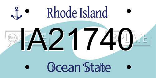 IA21740 Rhode Island License Plate