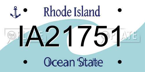 IA21751 Rhode Island License Plate