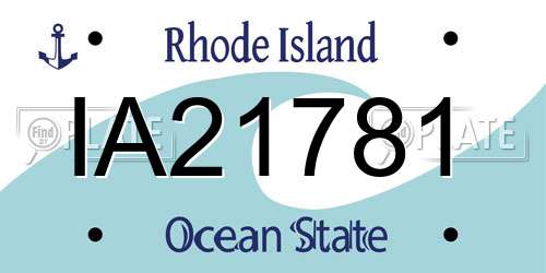IA21781 Rhode Island License Plate