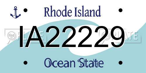 IA22229 Rhode Island License Plate