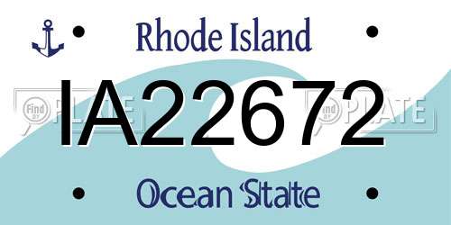 IA22672 Rhode Island License Plate