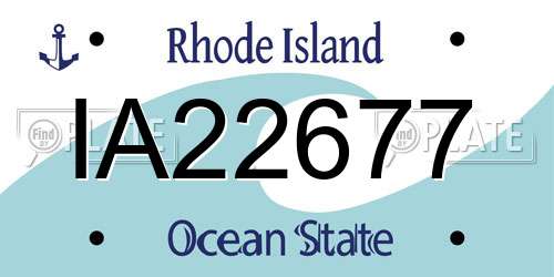 IA22677 Rhode Island License Plate