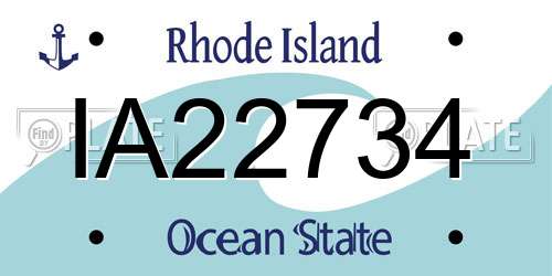 IA22734 Rhode Island License Plate
